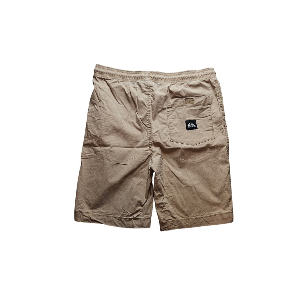 Quiksilver Boys Khaki Chino Walk Shorts Tan Elastic Waist Size Large 14/16 - Picture 7 of 7